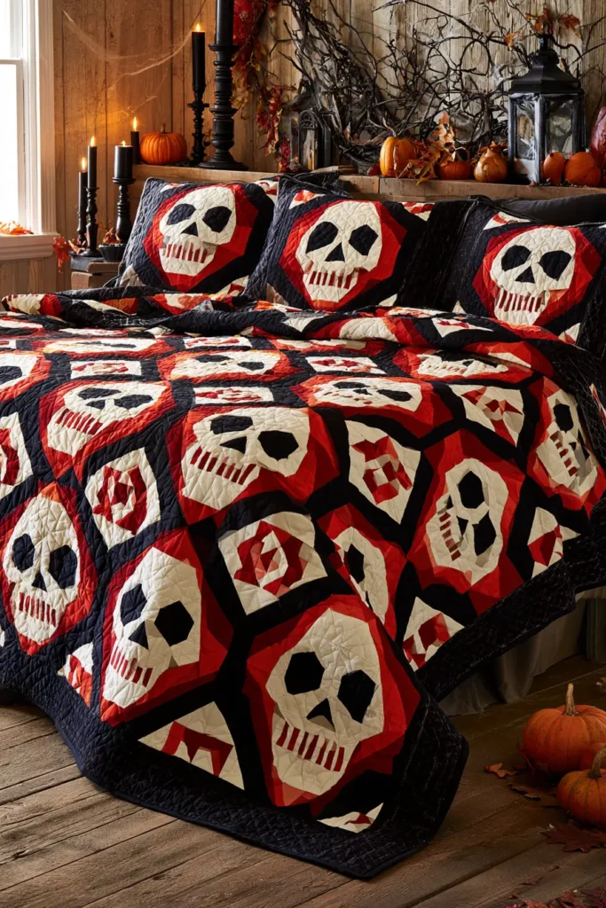 Modern Geometric Skull Quilt Patterns