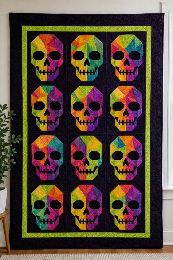 Modern Geometric Skull Quilt Patterns