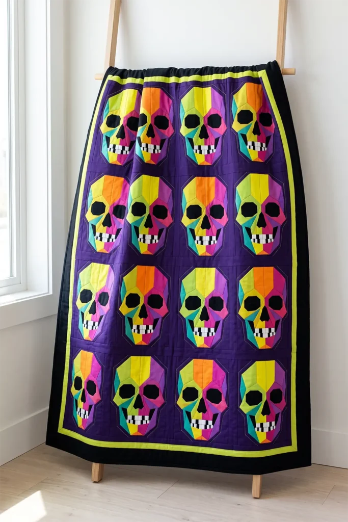 Modern Geometric Skull Quilt Patterns
