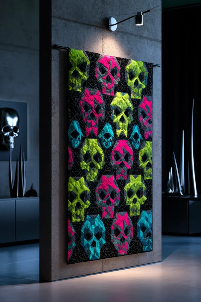 Modern Geometric Skull Quilt Patterns