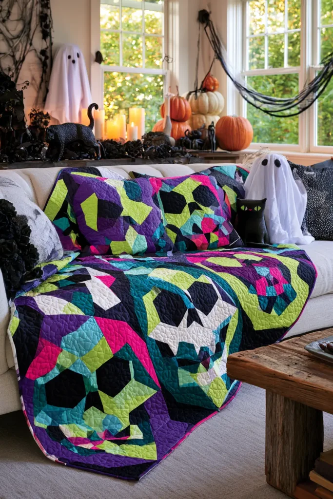 Modern Geometric Skull Quilt Patterns
