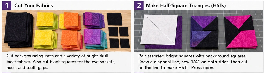 Modern Geometric Skull Quilt Patterns