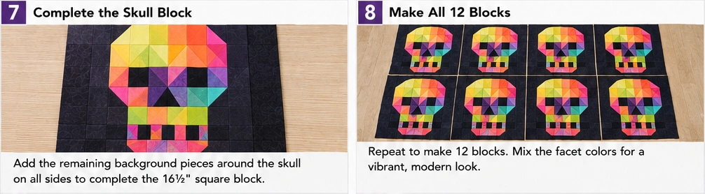 Modern Geometric Skull Quilt Patterns