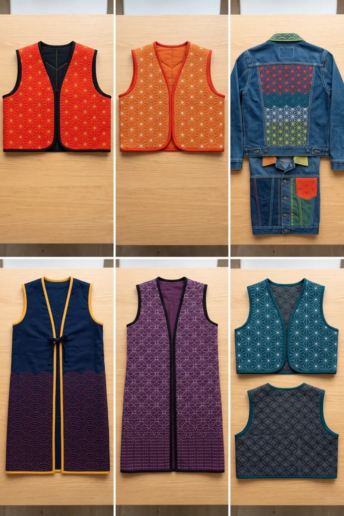 Noragi-Style Sashiko Jacket for Relaxed Japanese-Inspired Comfort
