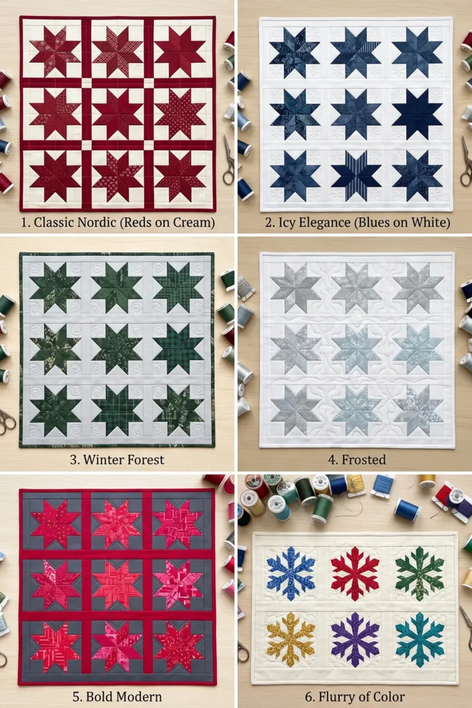 Nordic Snowflake Jelly Roll Quilt for Cozy Winter Elegance