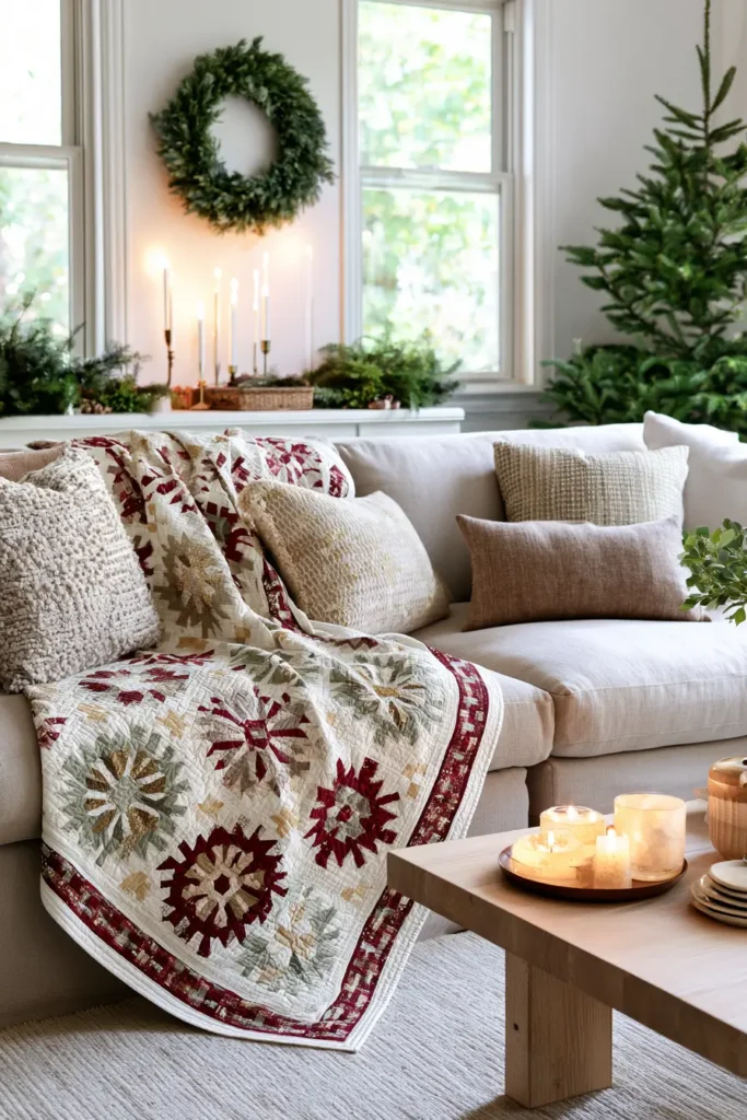 Nordic Snowflake Jelly Roll Quilt for Cozy Winter Elegance