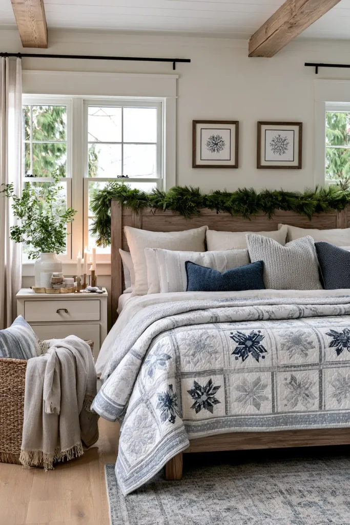 Nordic Snowflake Jelly Roll Quilt for Cozy Winter Elegance