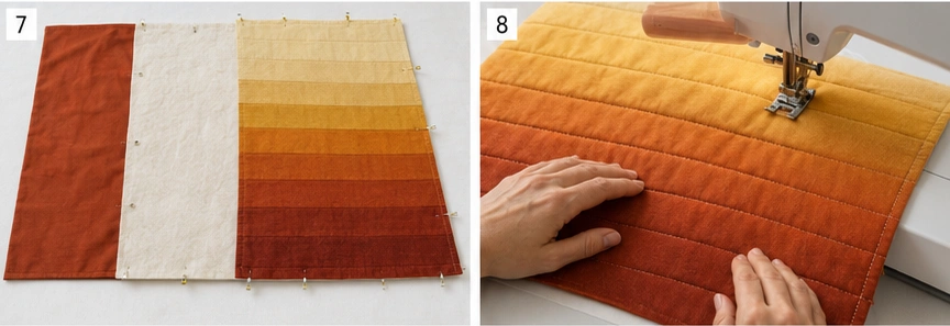 Ombre Quilted Jacket in Golden Harvest Tones