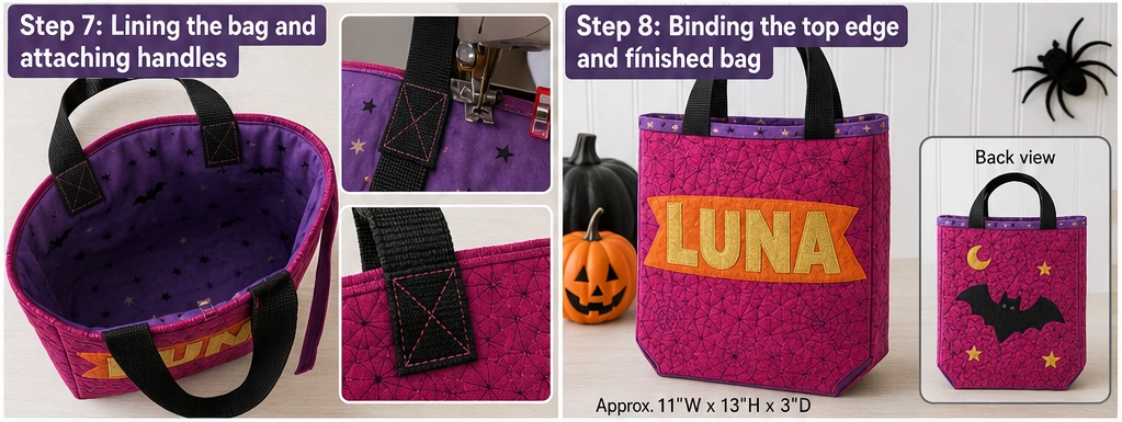 Personalized Quilted Halloween Bags with Kids’ Names