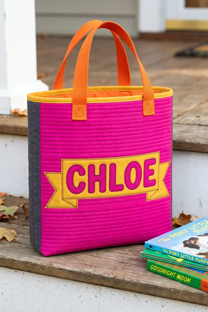 Personalized Quilted Halloween Bags with Kids’ Names