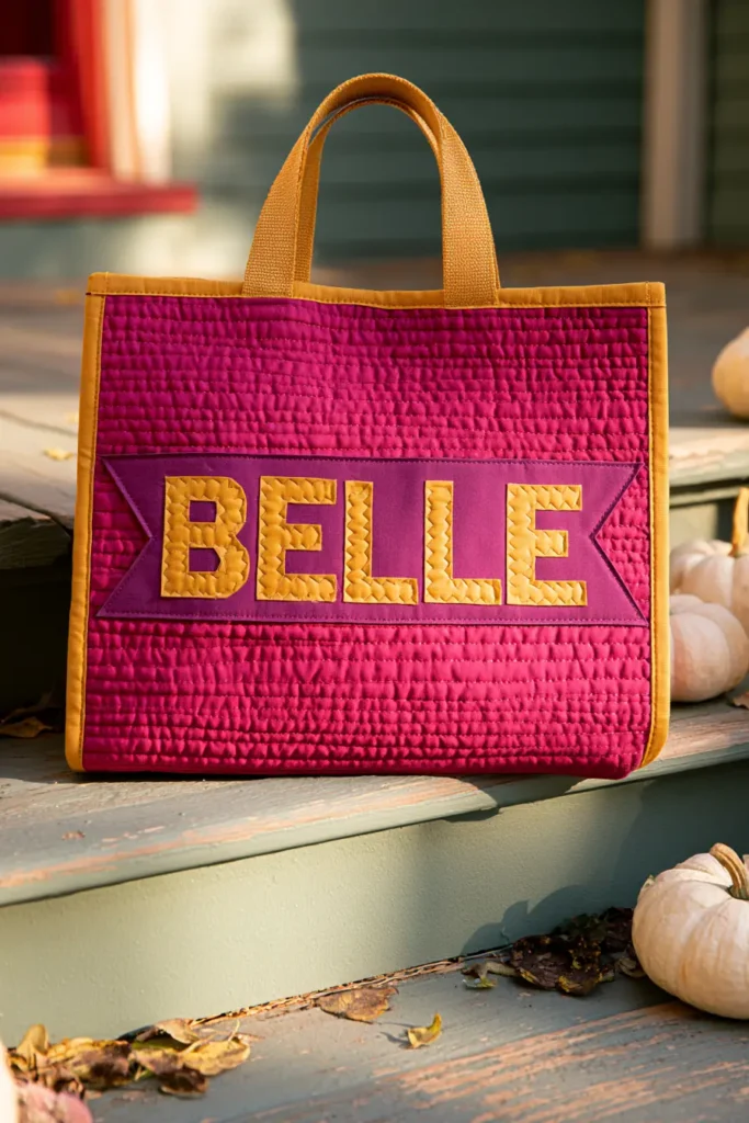 Personalized Quilted Halloween Bags with Kids’ Names