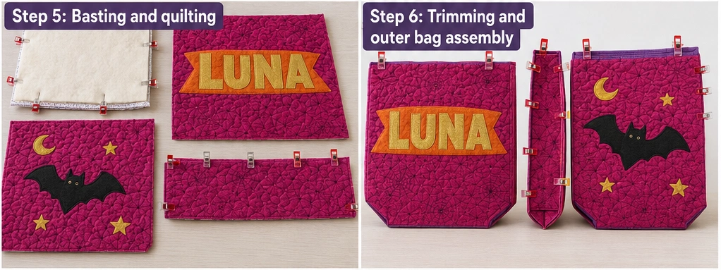 Personalized Quilted Halloween Bags with Kids’ Names