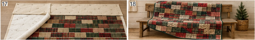 Plaid Flannel Jelly Roll Christmas Quilt for Rustic Farmhouse Warmth