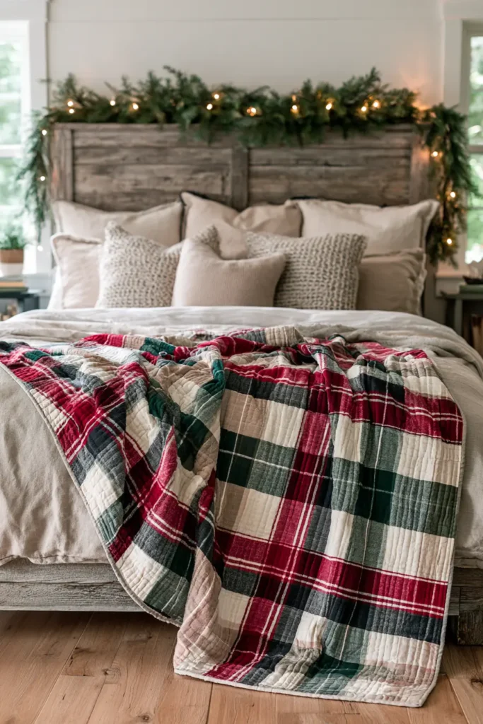 Plaid Flannel Jelly Roll Christmas Quilt for Rustic Farmhouse Warmth