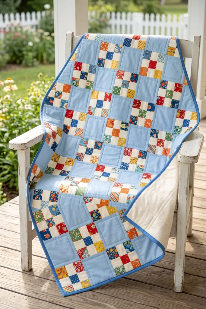 Playful Pinwheel Layer Cake Quilt for Movement and Charm