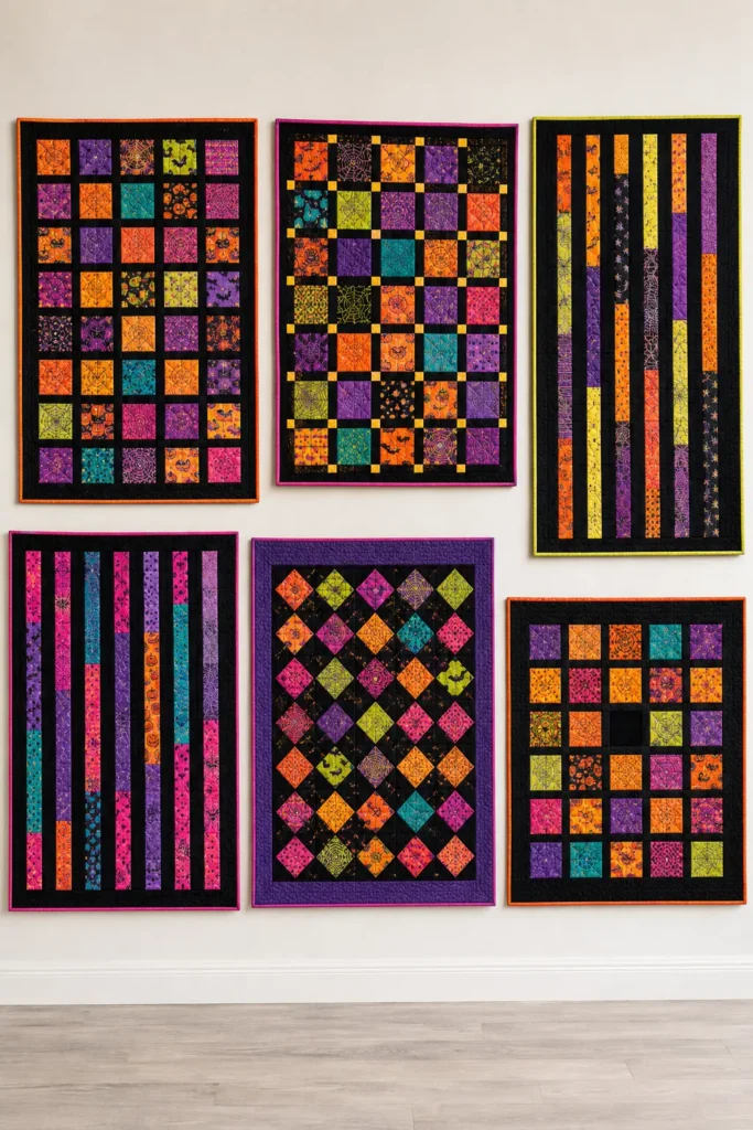 Quick Charm Pack and Jelly Roll Halloween Quilt Patterns