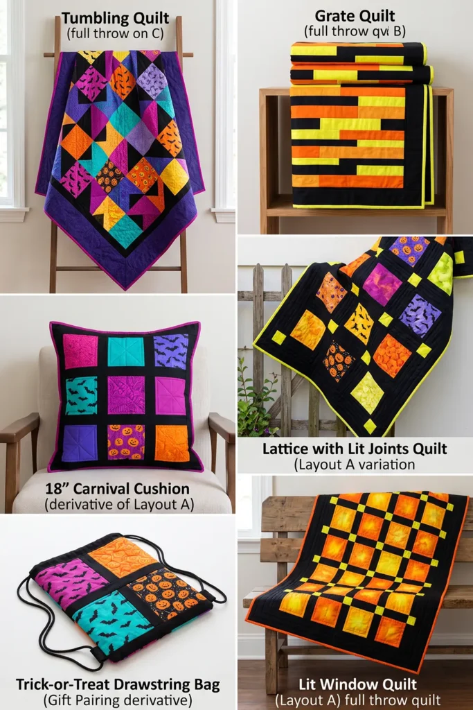 Quick Charm Pack and Jelly Roll Halloween Quilt Patterns