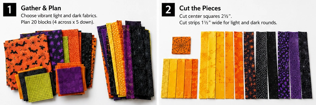 Quick Charm Pack and Jelly Roll Halloween Quilt Patterns
