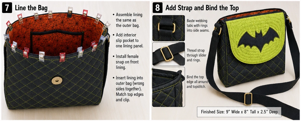 Quilted Crossbody Halloween Satchels for Tweens and Teens