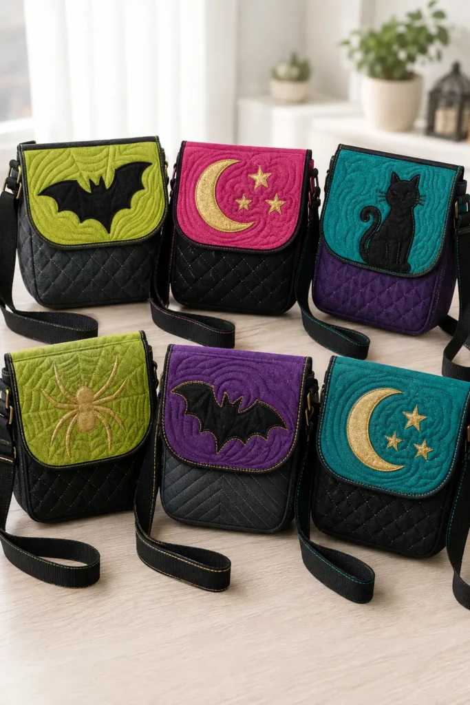 Quilted Crossbody Halloween Satchels for Tweens and Teens