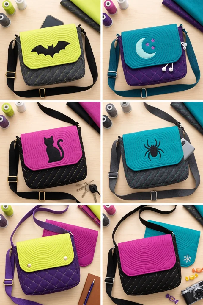 Quilted Crossbody Halloween Satchels for Tweens and Teens
