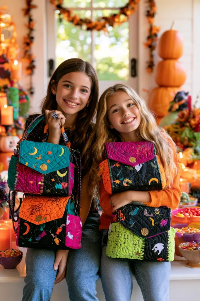 Quilted Crossbody Halloween Satchels for Tweens and Teens