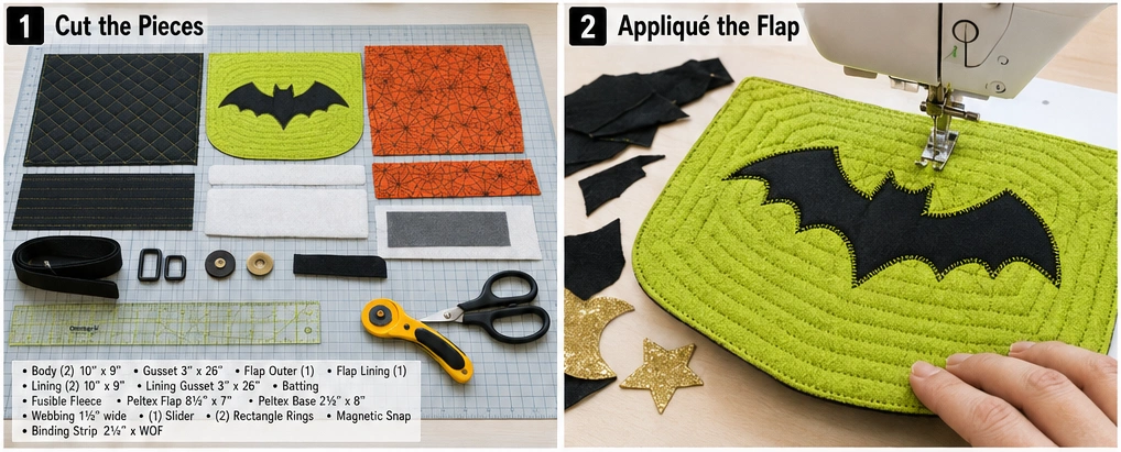 Quilted Crossbody Halloween Satchels for Tweens and Teens