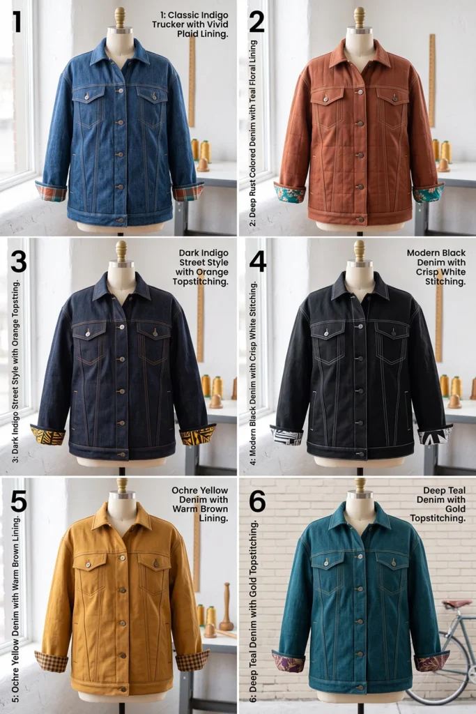 Quilted Denim Jacket for Casual Fall Street Style