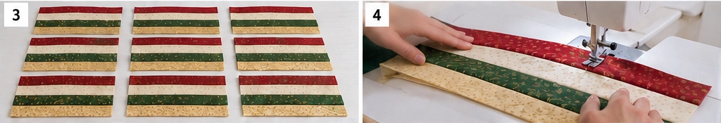 Rail Fence Jelly Roll Christmas Quilt