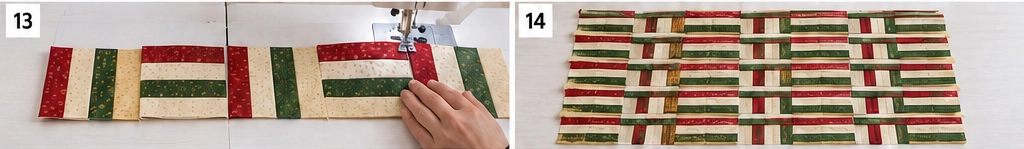 Rail Fence Jelly Roll Christmas Quilt