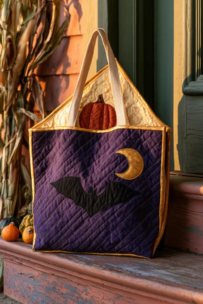 Reversible Quilted Halloween and Fall Harvest Totes
