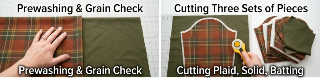 Reversible Quilted Jacket in Plaid and Solid for Versatile Fall Style