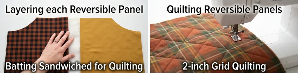 Reversible Quilted Jacket in Plaid and Solid for Versatile Fall Style