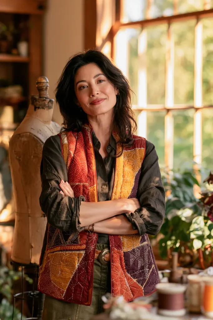 Reversible Sashiko Quilted Vest for Versatile Everyday Wear
