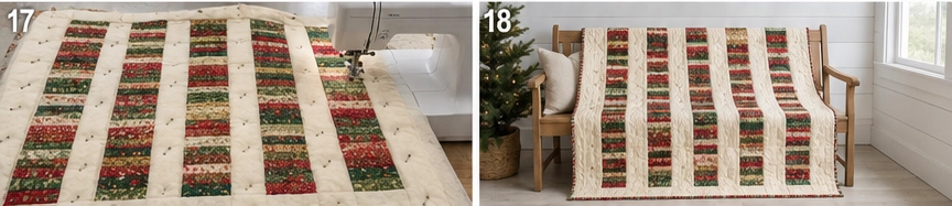 Scrappy Jelly Roll Christmas Throw for Colorful Holiday Comfort