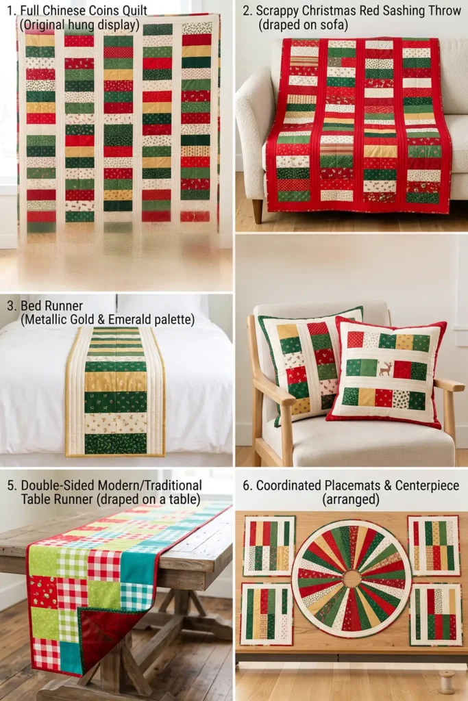 Scrappy Jelly Roll Christmas Throw for Colorful Holiday Comfort