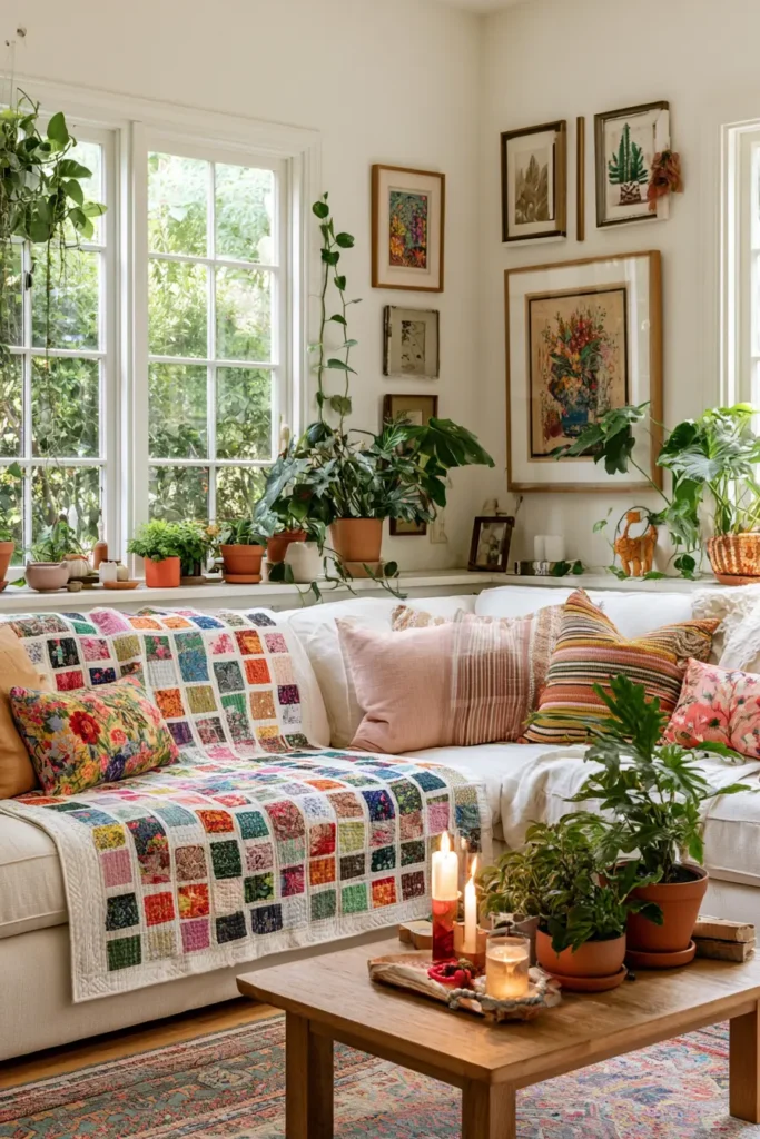 Scrappy Layer Cake Throw Quilt for Vibrant, Colorful Style