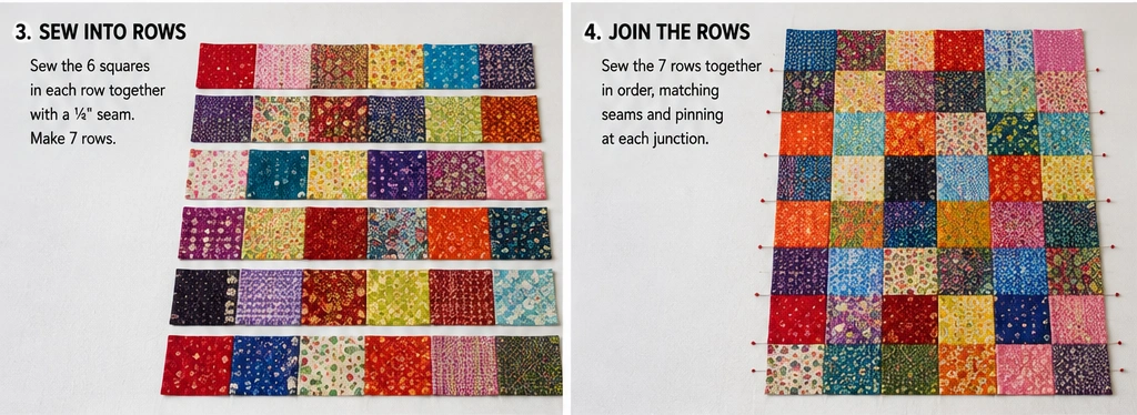 Scrappy Layer Cake Throw Quilt for Vibrant, Colorful Style