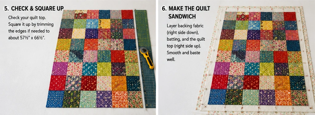 Scrappy Layer Cake Throw Quilt for Vibrant, Colorful Style