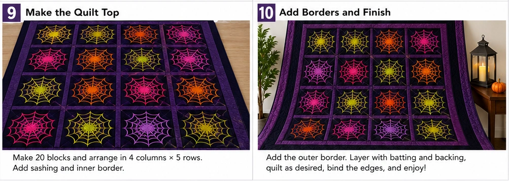 Spider Web Quilt Blocks with Foundation Paper Piecing