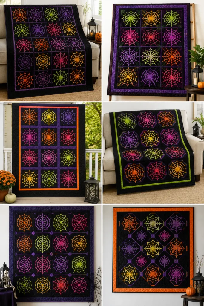 Spider Web Quilt Blocks with Foundation Paper Piecing