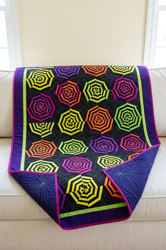 Spider Web Quilt Blocks with Foundation Paper Piecing