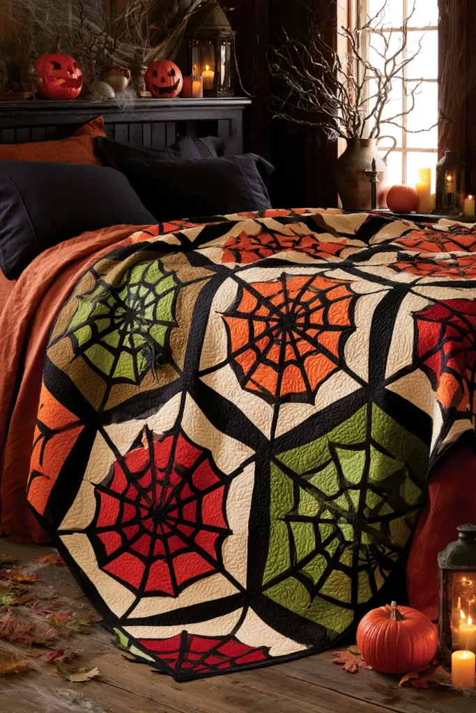 Spider Web Quilt Blocks with Foundation Paper Piecing