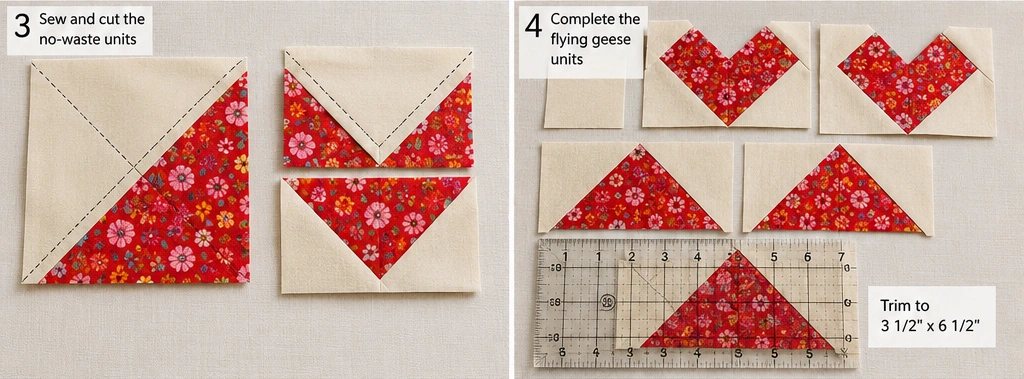 Striking Flying Geese Layer Cake Quilt for Directional Design