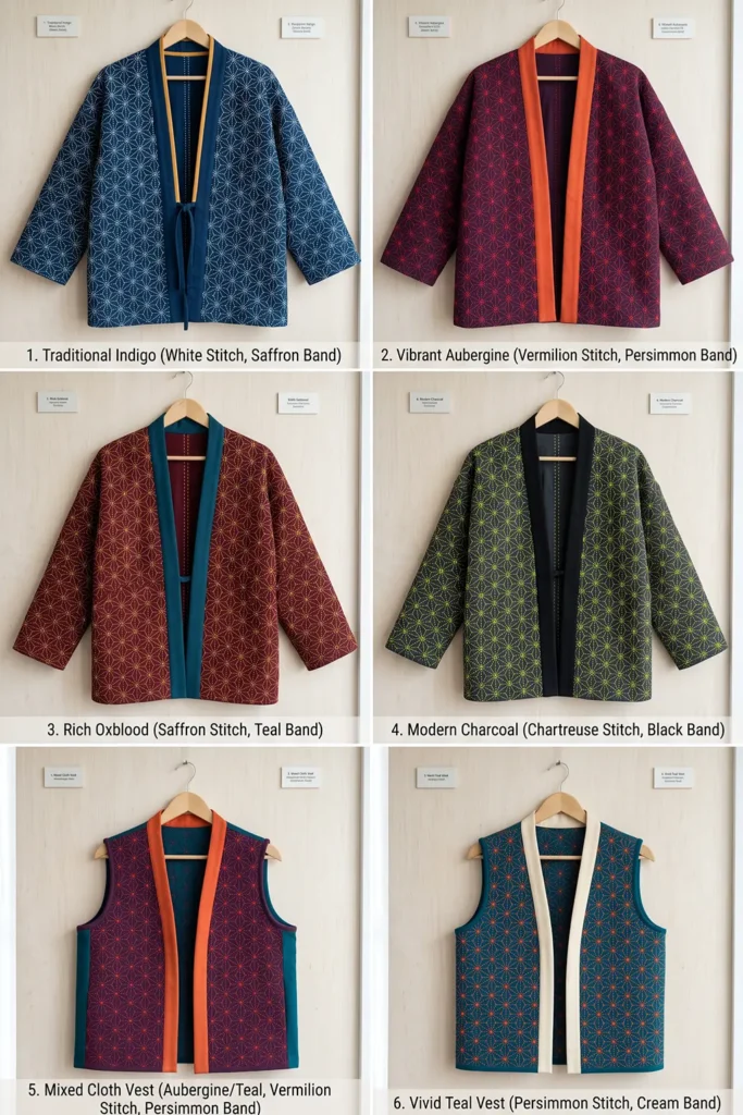 Traditional Asanoha Pattern Sashiko Jacket for Artful Detail
