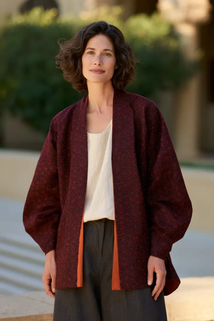 Traditional Asanoha Pattern Sashiko Jacket for Artful Detail