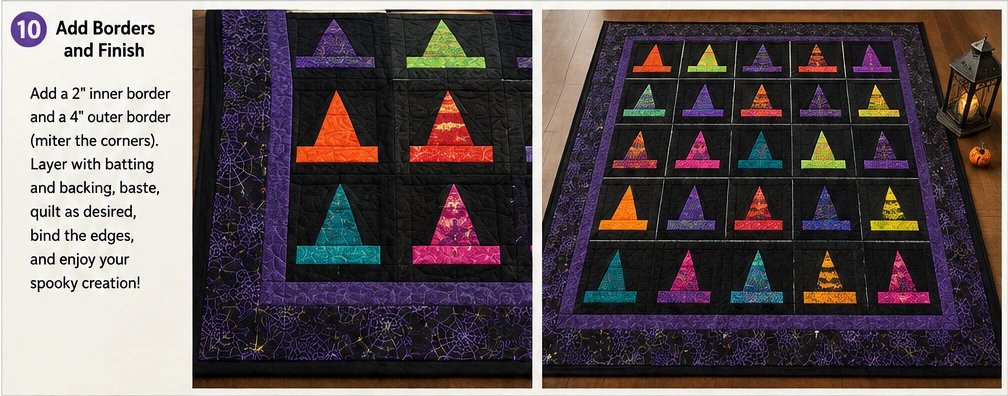 Witch Hat Quilt Block Patterns for Spooky Charm