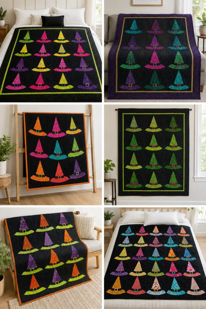 Witch Hat Quilt Block Patterns for Spooky Charm