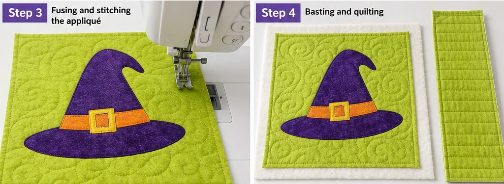 Witch Hat Quilted Halloween Treat Bags for Kids
