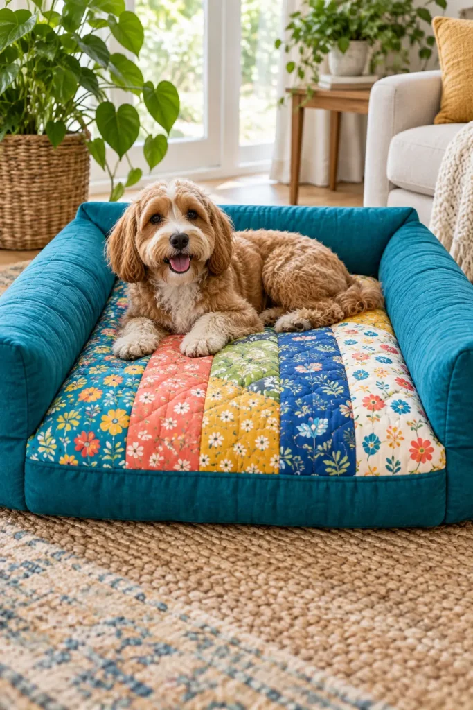 Bolster Quilted Dog Bed